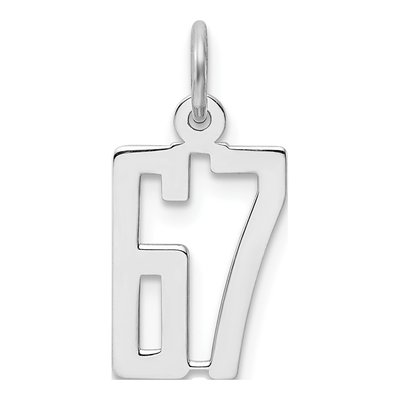 Sterling Silver Number 67 Charm