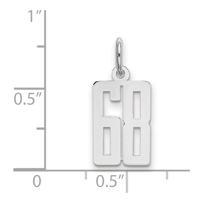 Sterling Silver Number 68 Charm – view 2