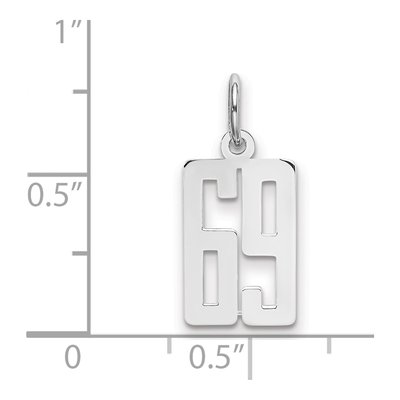 Sterling Silver Number 69 Pendant – view 2