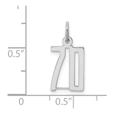 Sterling Silver Number 70 Charm – view 4
