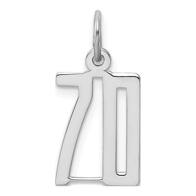 Sterling Silver Number 70 Charm