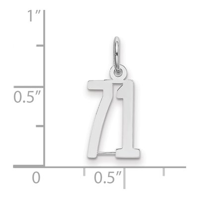 Sterling Silver Number 71 Charm – view 2