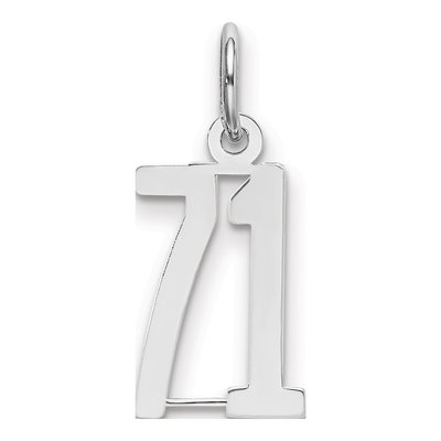 Sterling Silver Number 71 Charm