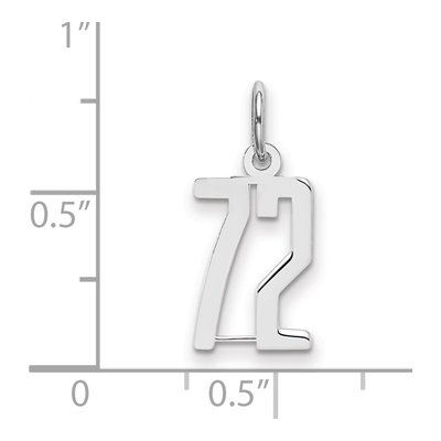 Sterling Silver Number 72 Charm – view 2