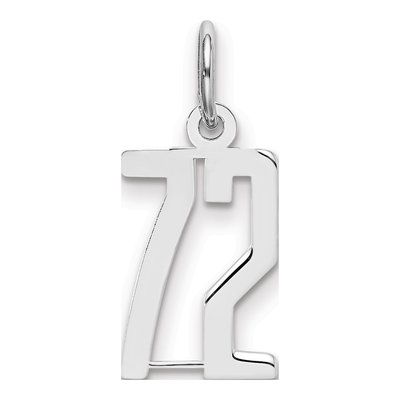 Sterling Silver Number 72 Charm