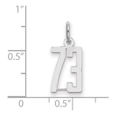 Sterling Silver Number 73 Charm – view 2