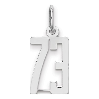 Sterling Silver Number 73 Charm