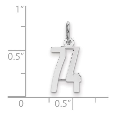 Sterling Silver Number 74 Charm – view 2