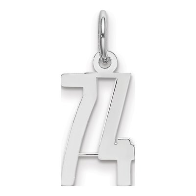 Sterling Silver Number 74 Charm