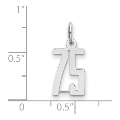 Sterling Silver Number 75 Charm – view 2