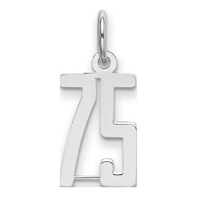 Sterling Silver Number 75 Charm