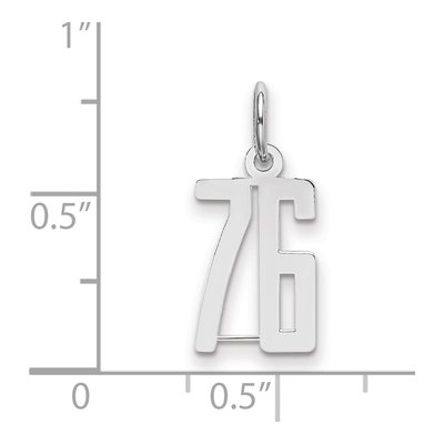 Sterling Silver Number 76 Pendant – view 2