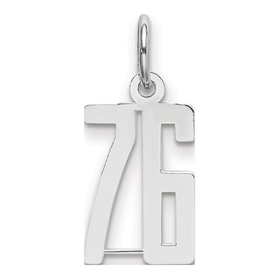 Sterling Silver Number 76 Pendant