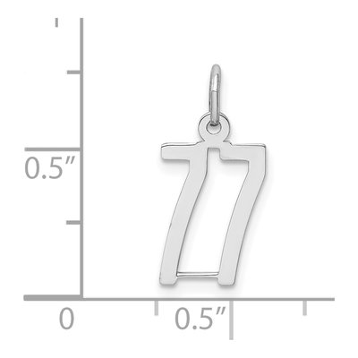 Sterling Silver Number 77 Pendant – view 4