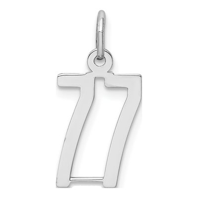 Sterling Silver Number 77 Pendant