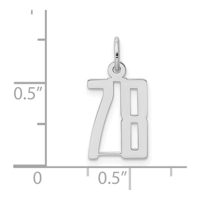 Sterling Silver Number 78 Charm – view 4