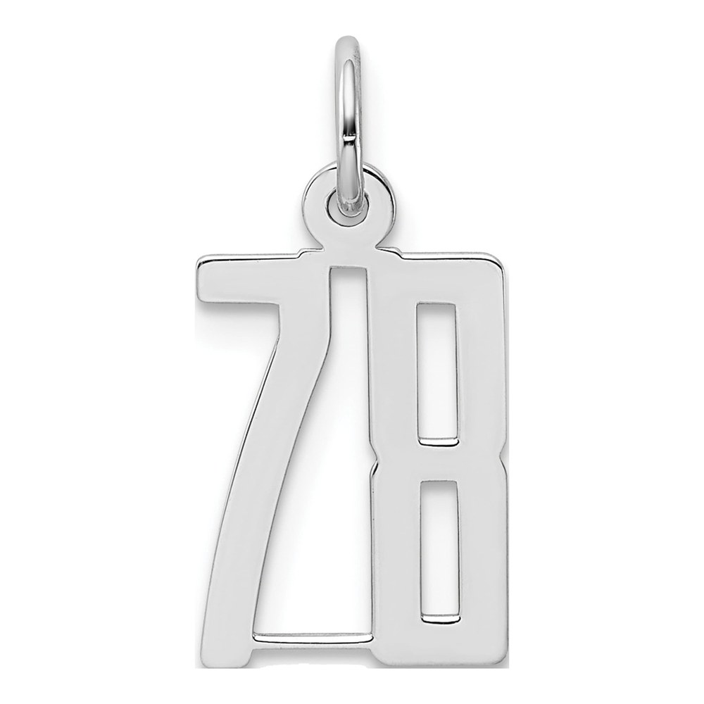 Sterling Silver Number 78 Charm