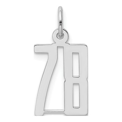 Sterling Silver Number 78 Charm