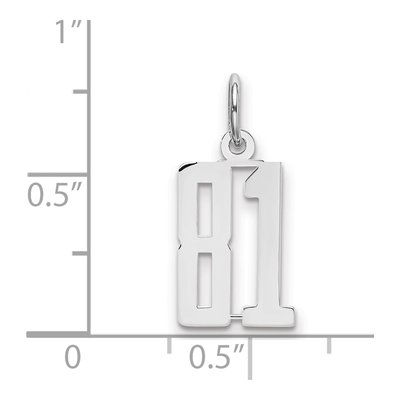 Sterling Silver Number 81 Charm – view 2