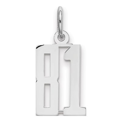 Sterling Silver Number 81 Charm