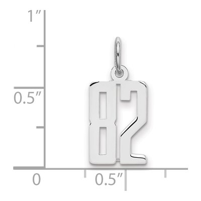Sterling Silver Number 82 Charm – view 2
