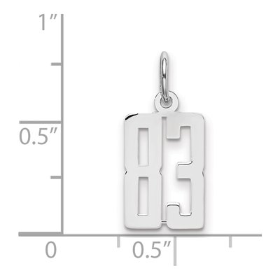 Sterling Silver Number 83 Charm – view 2