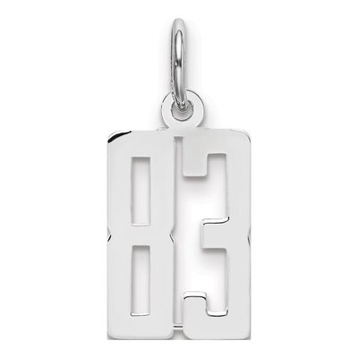Sterling Silver Number 83 Charm