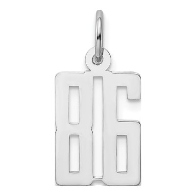Sterling Silver Number 86 Charm