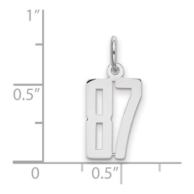Sterling Silver Number 87 Charm – view 2