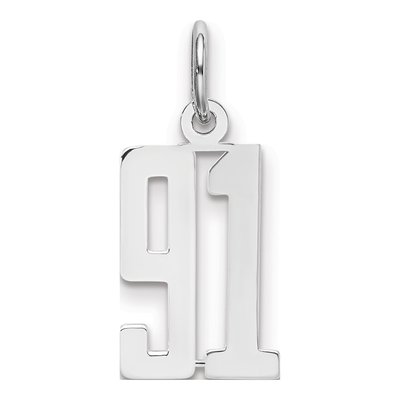 Sterling Silver Number 91 Charm