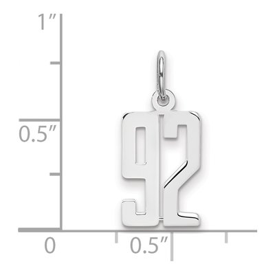 Sterling Silver Number 92 Charm – view 2