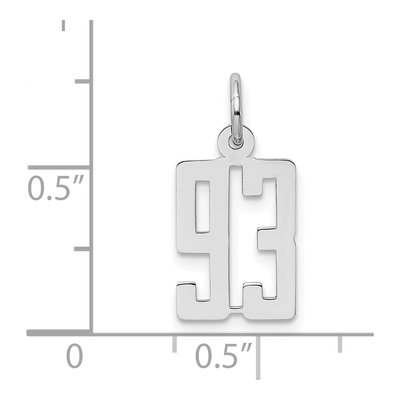 Sterling Silver Number 93 Charm – view 4