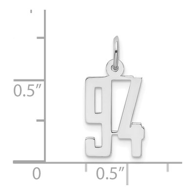 Sterling Silver Number 94 Charm – view 4