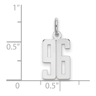 Sterling Silver Number 96 Charm – view 2