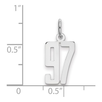 Sterling Silver Number 97 Charm – view 2
