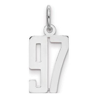 Sterling Silver Number 97 Charm