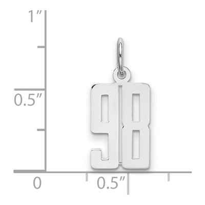Sterling Silver Number 98 Pendant – view 2