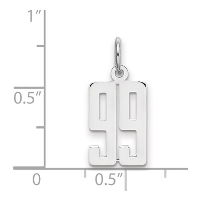 Sterling Silver Number 99 Charm – view 2