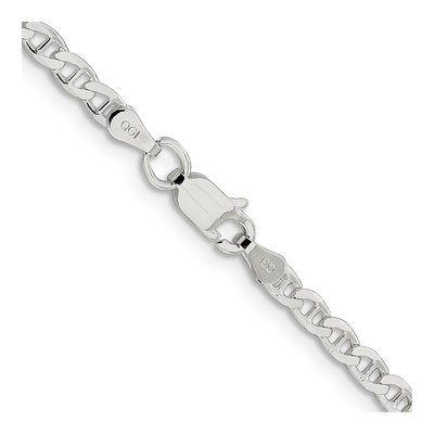 Sterling Silver 3.15mm Curb Flat Anchor Chain – view 3