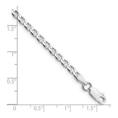 Sterling Silver 3.15mm Curb Flat Anchor Chain Bracelet – view 3