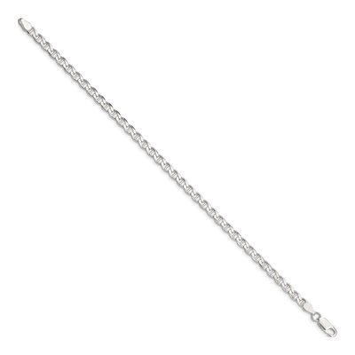 Sterling Silver 4.15mm Curb Flat Anchor Chain Bracelet – view 2