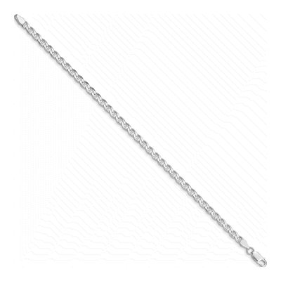 Sterling Silver 4.15mm Curb Flat Anchor Chain Bracelet – view 2