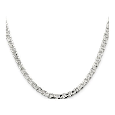 Sterling Silver 4.65mm Curb Flat Anchor Chain – view 2