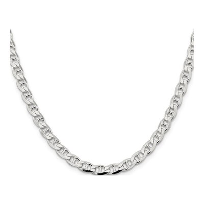 Sterling Silver 5.7mm Flat Curb Anchor Chain – view 2