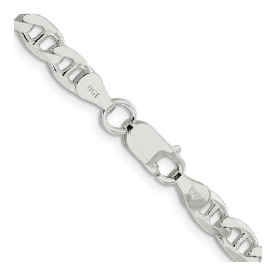 Sterling Silver 5.7mm Flat Curb Anchor Chain – view 3