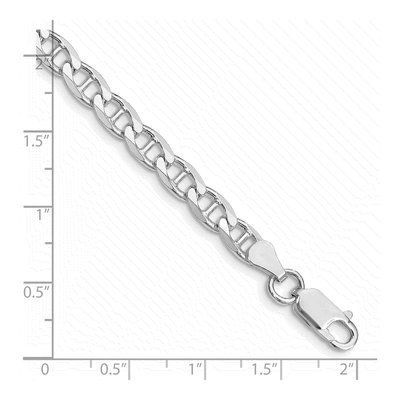 Sterling Silver 5.7mm Curb Flat Anchor Chain Bracelet – view 3