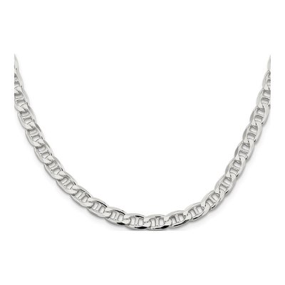 Sterling Silver 6.5mm Curb Flat Anchor Chain – view 2