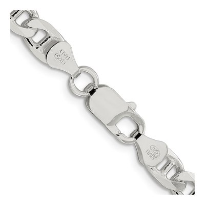 Sterling Silver 6.5mm Curb Flat Anchor Chain – view 3