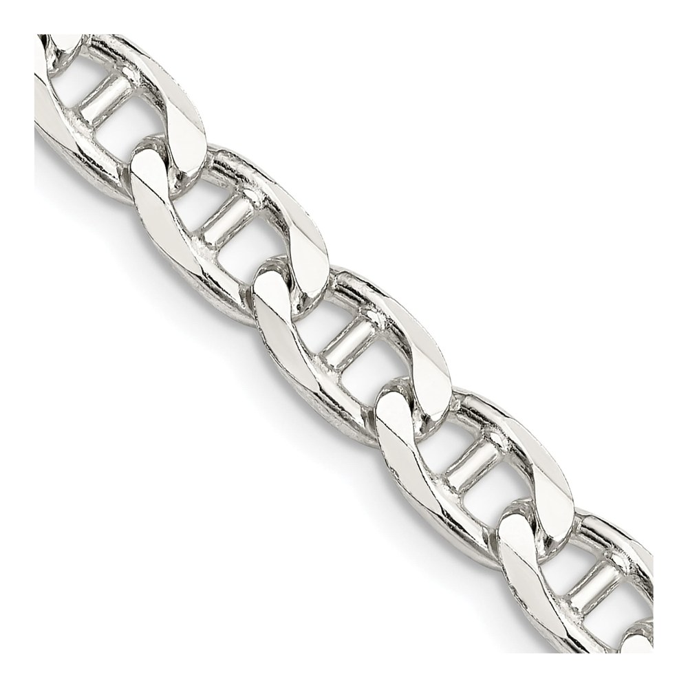 Sterling Silver 6.5mm Curb Flat Anchor Chain