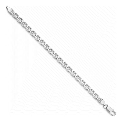 Sterling Silver 6.5mm Flat Anchor Chain Bracelet – view 2